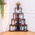 Boekenkast van hout, met vijf niveaus, kleur lichtbruin