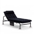 Relaxfauteuil van metaal, inklapbaar, kleur zwart